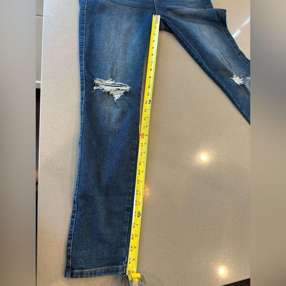 Kendall & Kylie Junior Girls Blue Distressed Skinny Jeans Size 13/14 - Picture 12 of 12